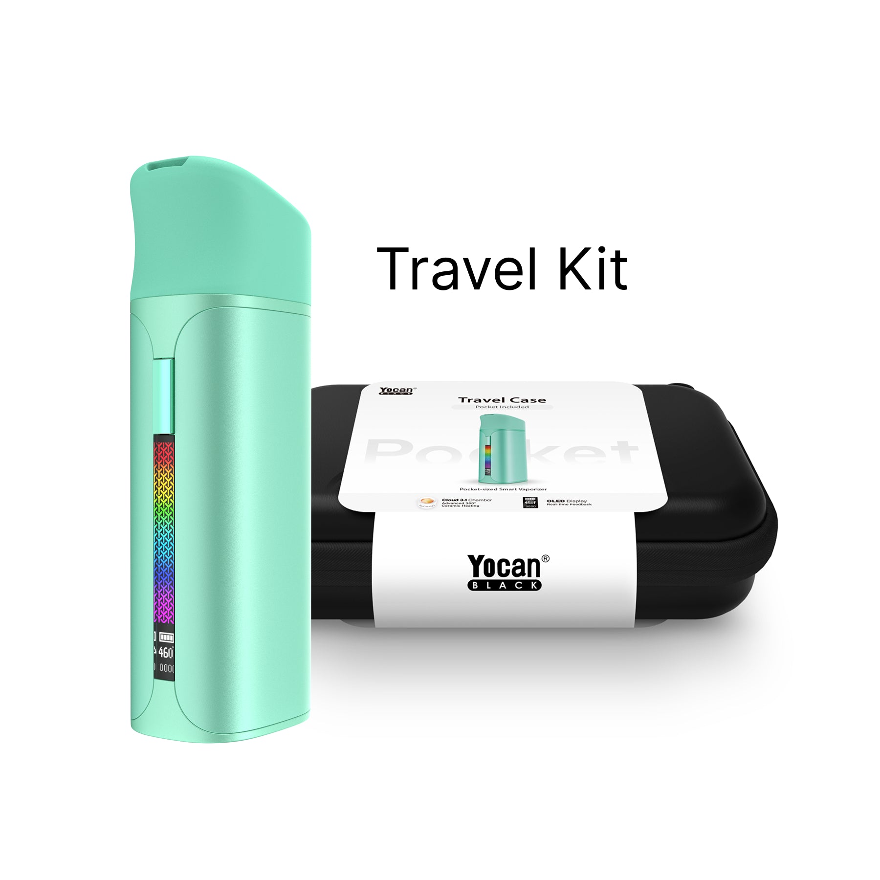 Yocan Black Pocket Full Travel Kit - mint