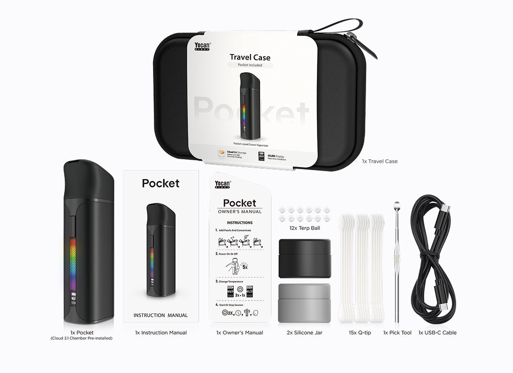 Yocan Black Pocket Full Travel Kit